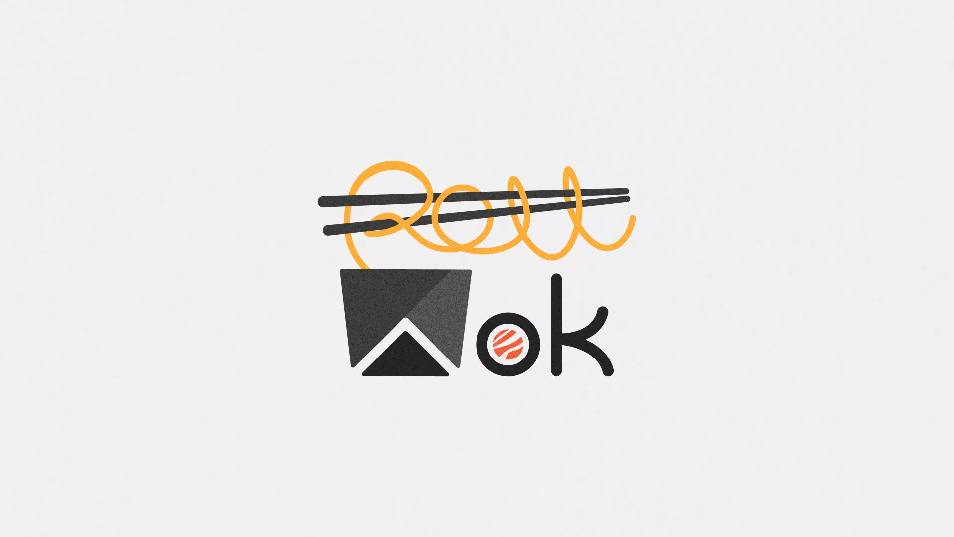 Разработка логотипа суши-бара «Roll Wok Club» в Купино